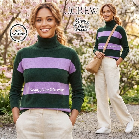 J.Crew Italian cashmere striped rugby turtleneck sweater *shop@iamwarrior